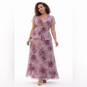 Jessica Howard Dress Women Sheer Floral Layered 90s Cottagecore Vintage Size 6